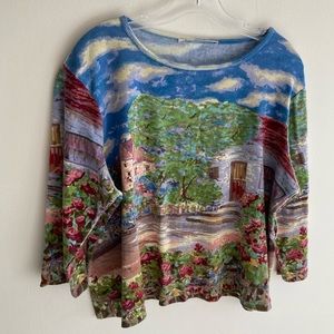 Vintage Watercolor Painting Long Sleeve T Shirt